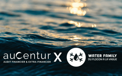 Aucentur, adhérente au mouvement 1% for the Planet France, est fière de soutenir l’association Water Family – Du Flocon à la Vague, 